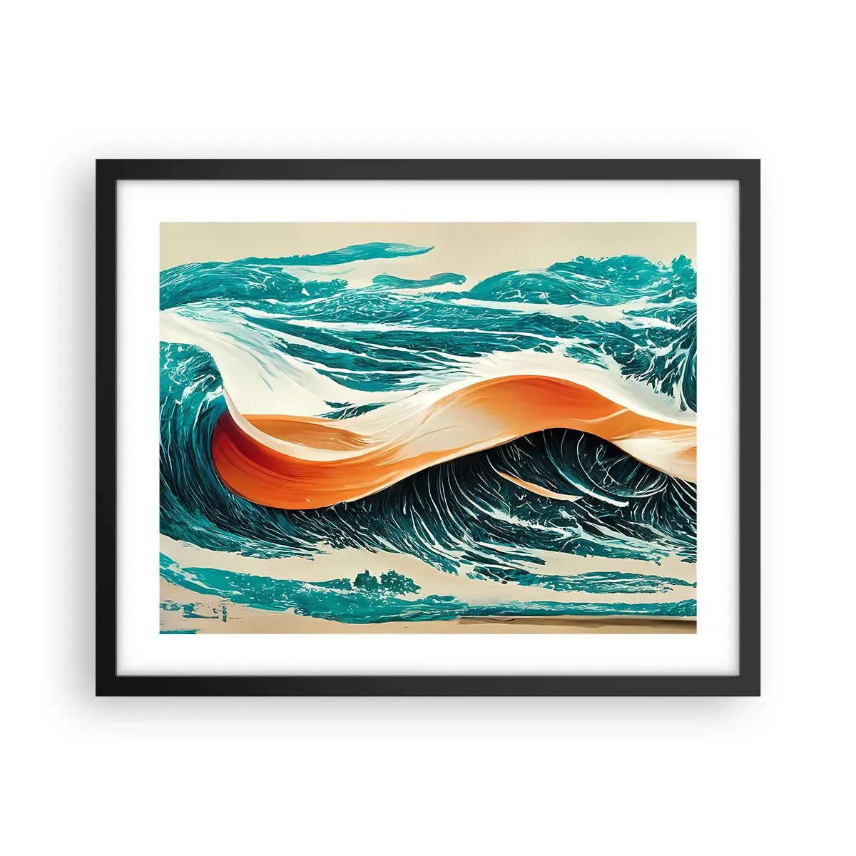 Plakát v černém rámu - Surfařův sen - 50x40 cm
