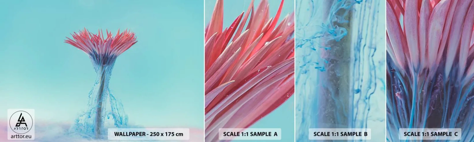 Vzor Fototapety Samolepicí Deluxe Sticker - V osvěžujícím objetí - Abstrakce, Květ, Kus - 100x30 cm