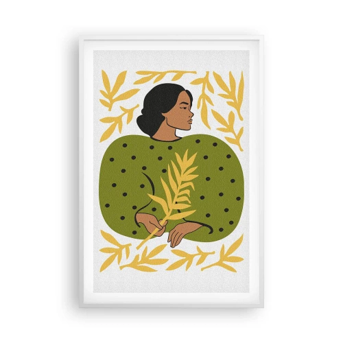 Plakát v bílém rámu - Havajská dívka - 61x91 cm