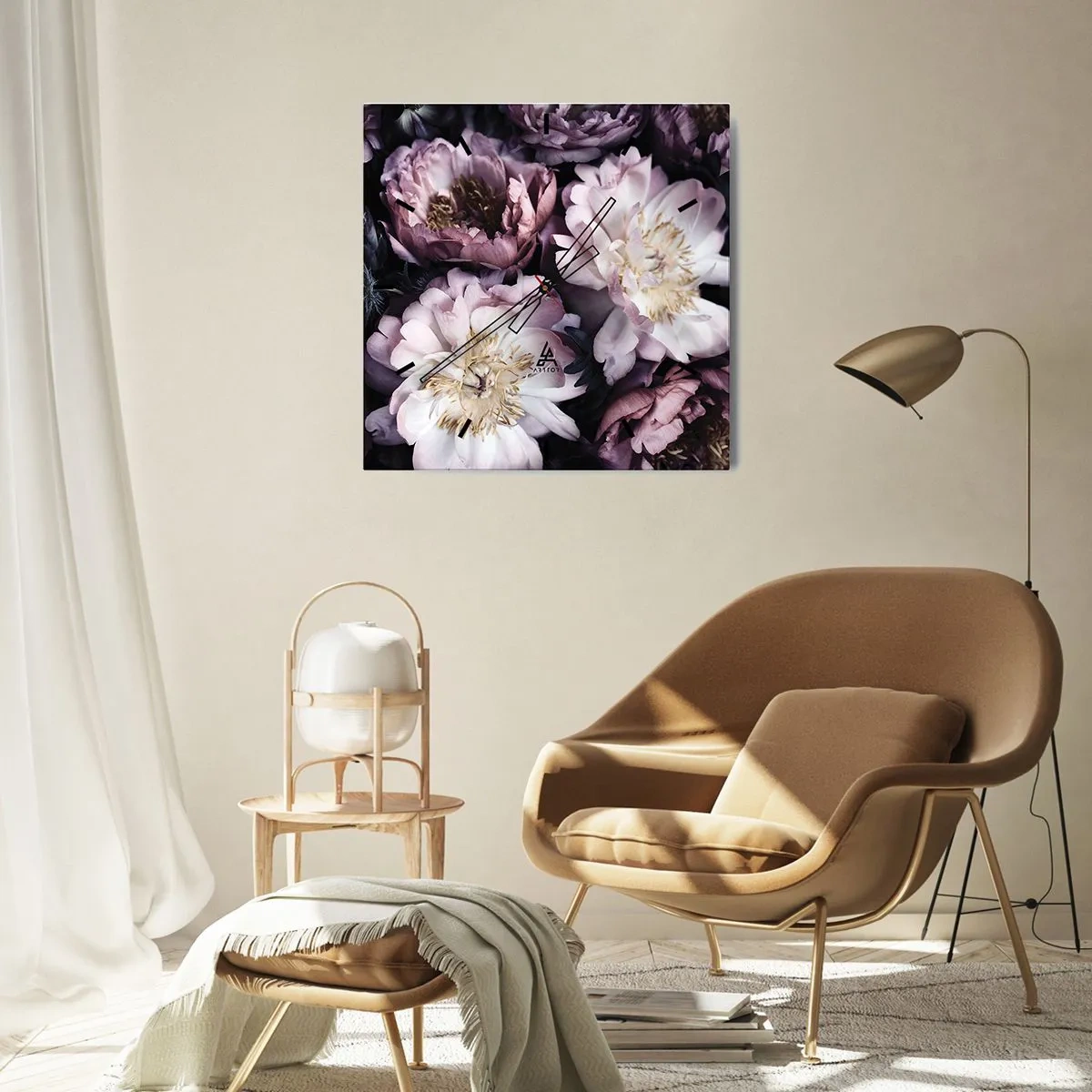 Nástěnné hodiny - Kytice ve starém stylu - 30x30 cm