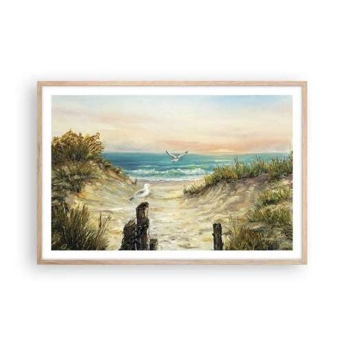 Plakát v rámu světlý dub - Bezvětří a samota - 91x61 cm