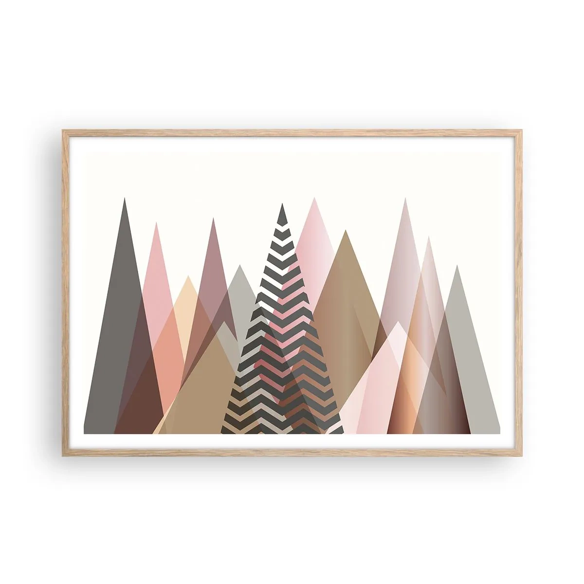 Plakát v rámu světlý dub - Pyramidální pohled - 100x70 cm