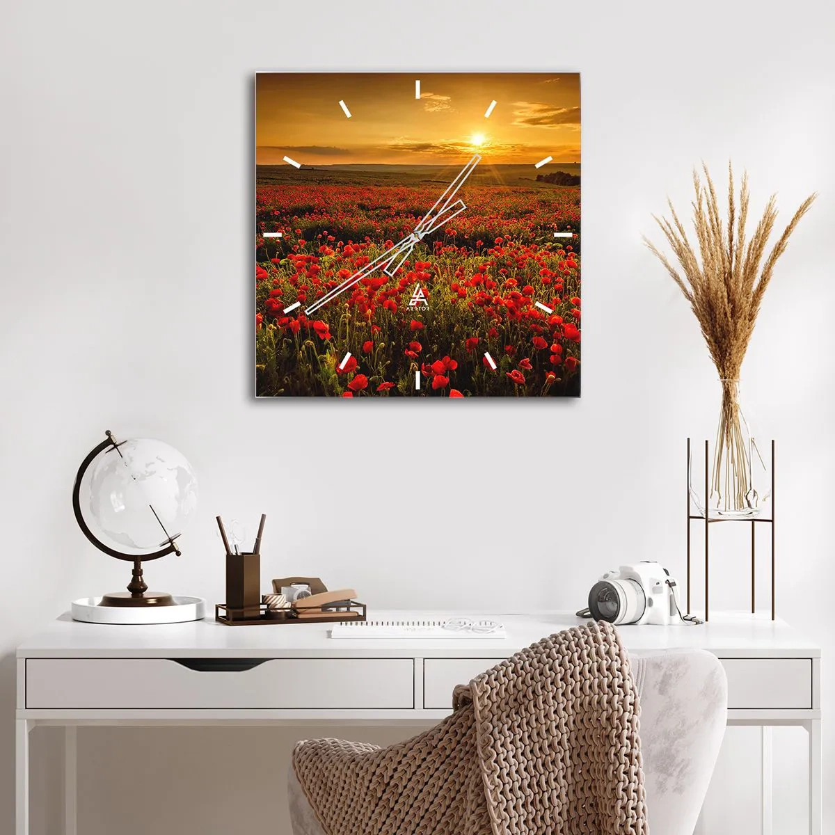 Nástěnné hodiny - Mezi vlnami šumících luk, mezi záplavou květů - 30x30 cm