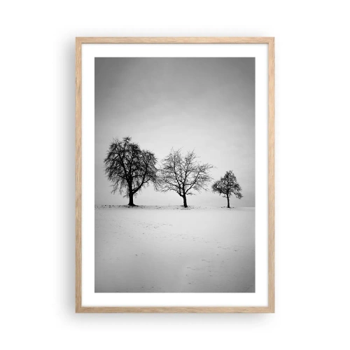 Plakát v rámu světlý dub - O čem sní? - 50x70 cm