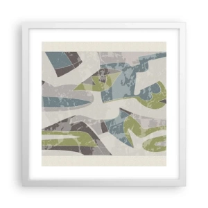Plakát v bílém rámu - Kompozice za sklem - 40x40 cm