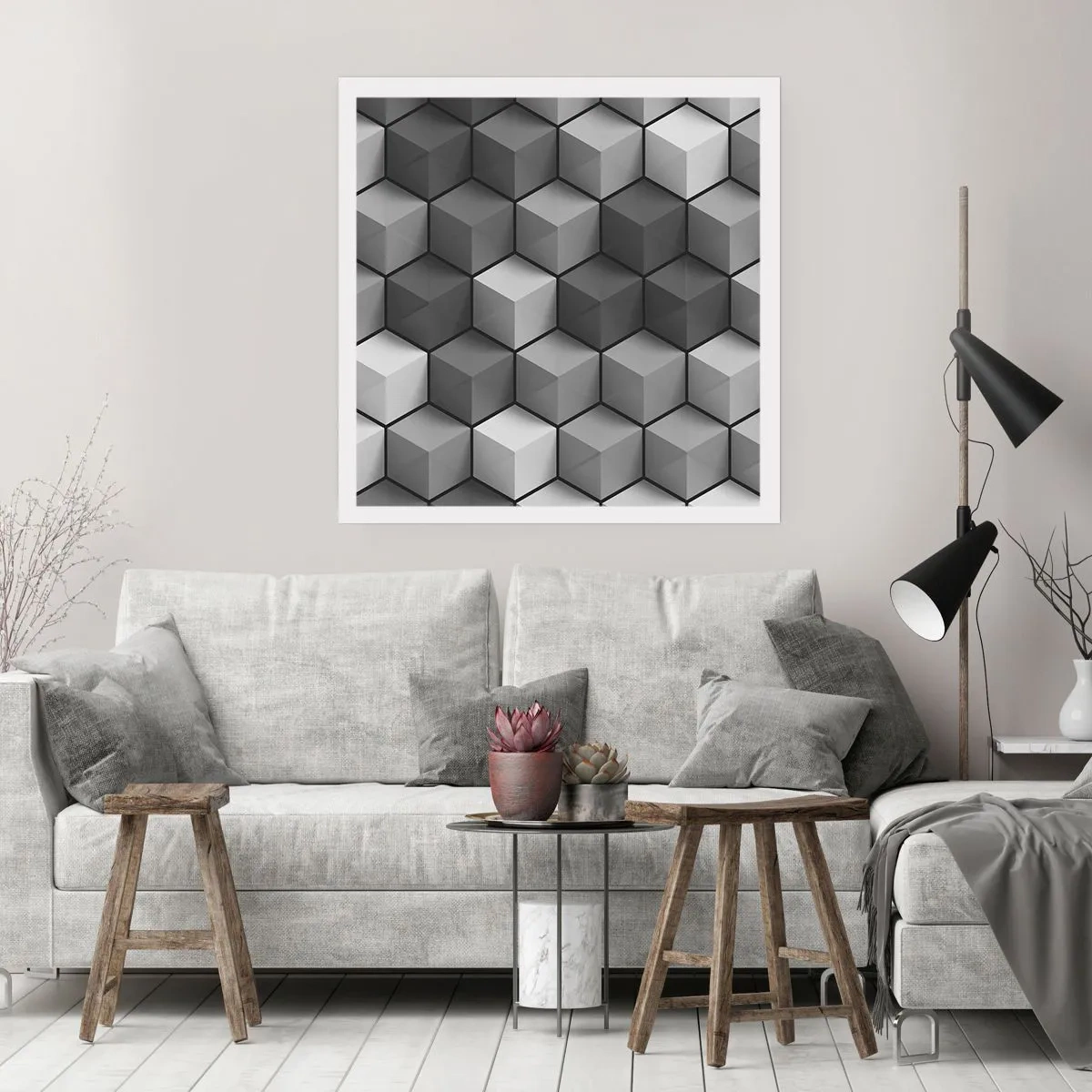 Plakát - Kubistické puzzle - 30x30 cm