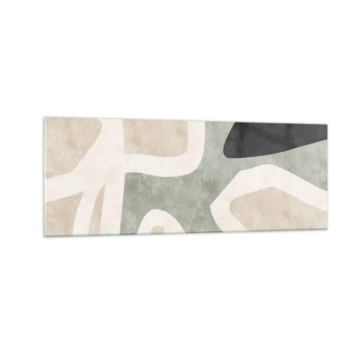 Obraz na skle - Kompozice s černým motivem - 140x50 cm