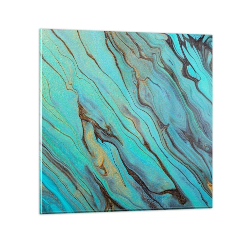 Obraz na skle - Tyrkysový příliv - 40x40 cm