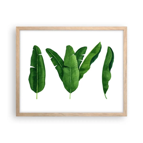 Plakát v rámu světlý dub - Zelená symetrie - 50x40 cm