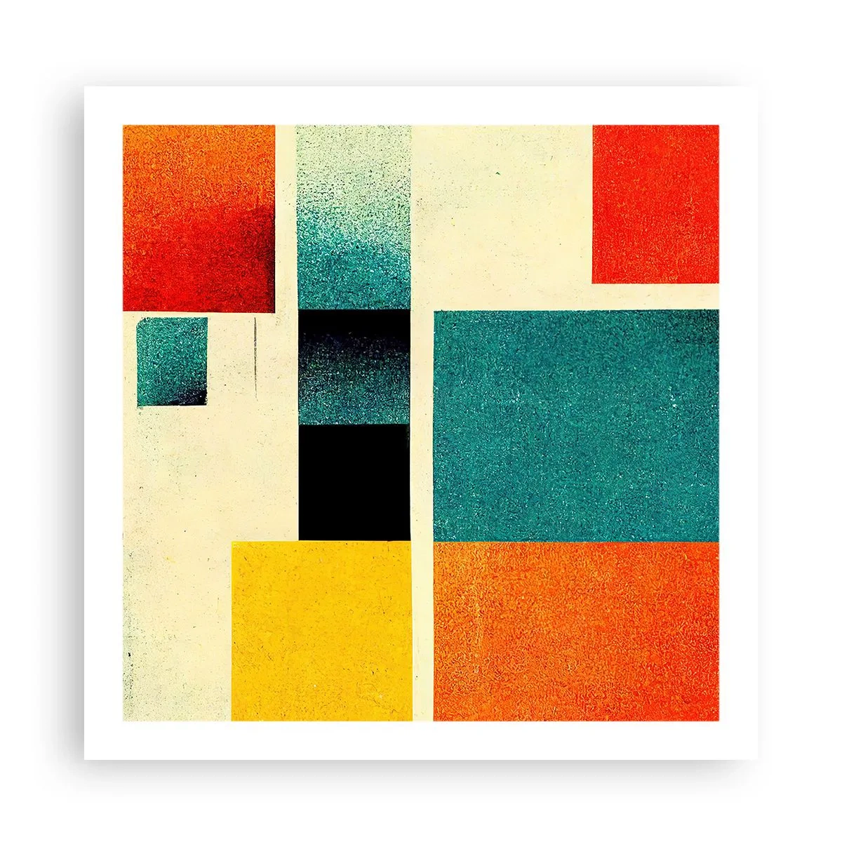 Plakát - Geometrická abstrakce – dobrá energie - 60x60 cm