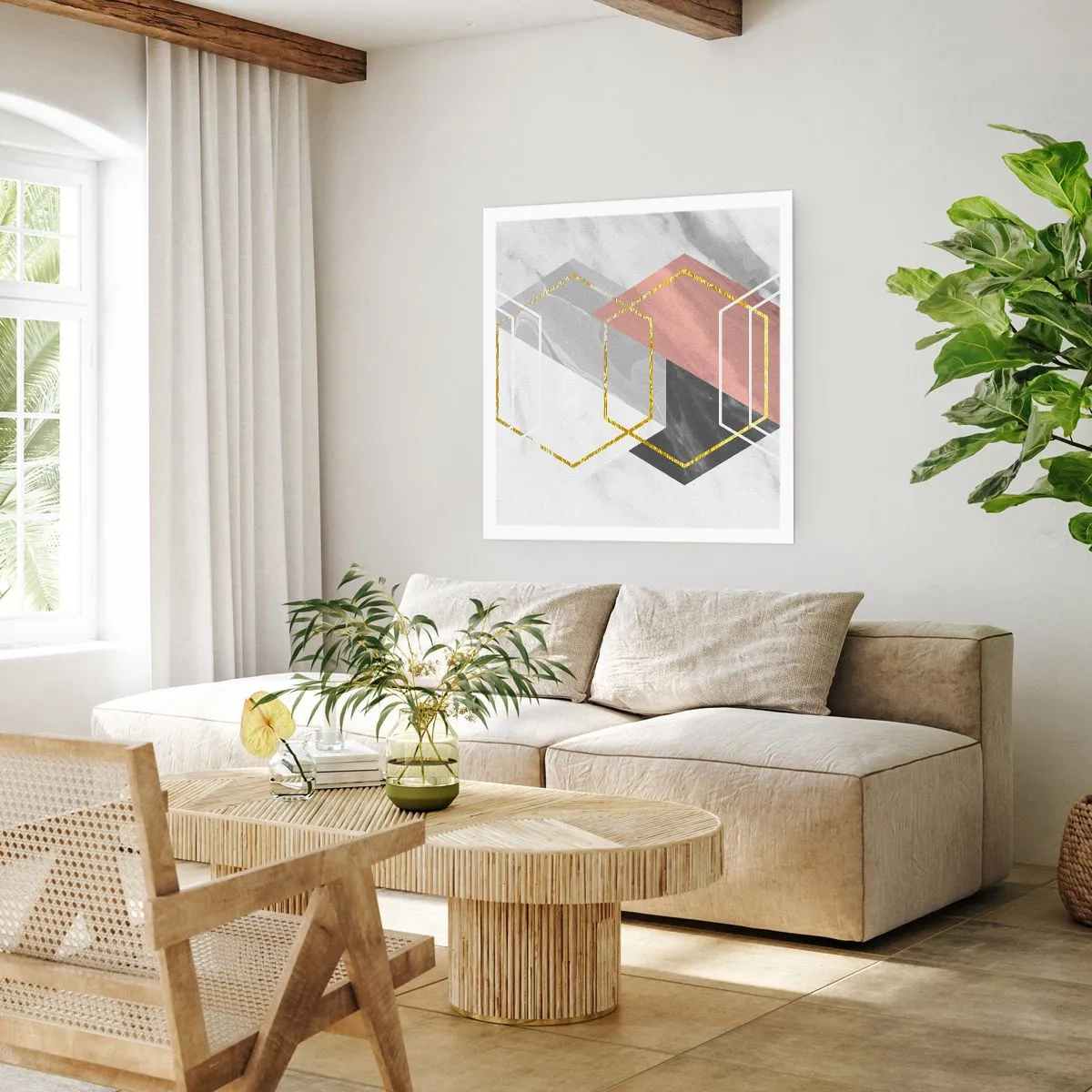 Plakát - Řetězová kompozice - 60x60 cm