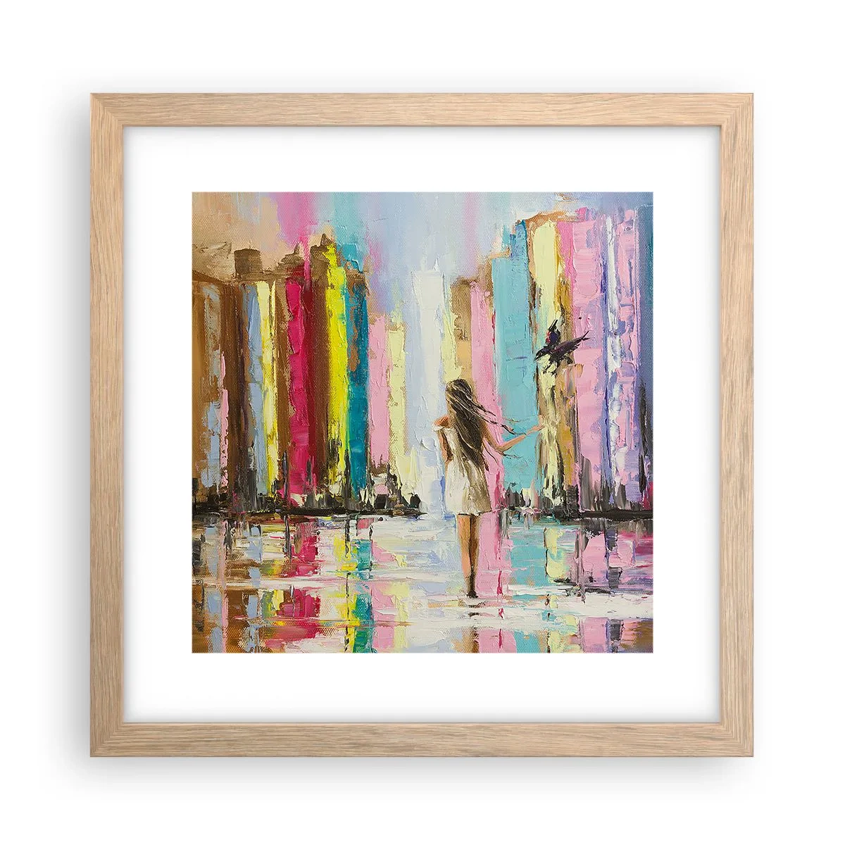 Plakát v rámu světlý dub - Pojď se mnou - 30x30 cm