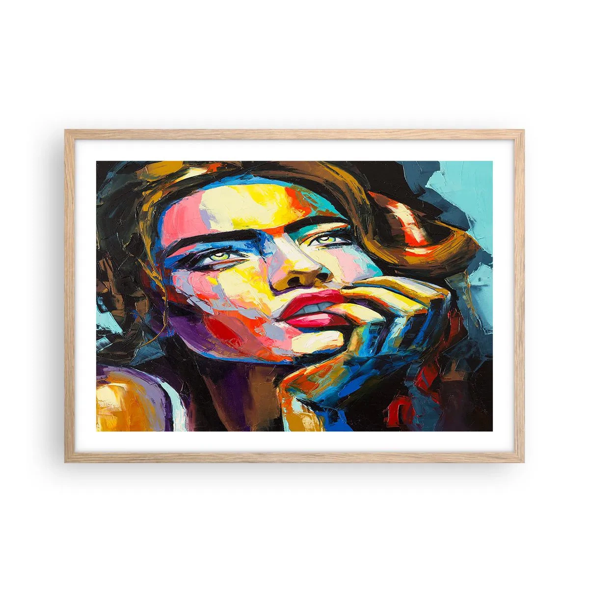 Plakát v rámu světlý dub - Sny, jak ptáci letí oblohou - 70x50 cm