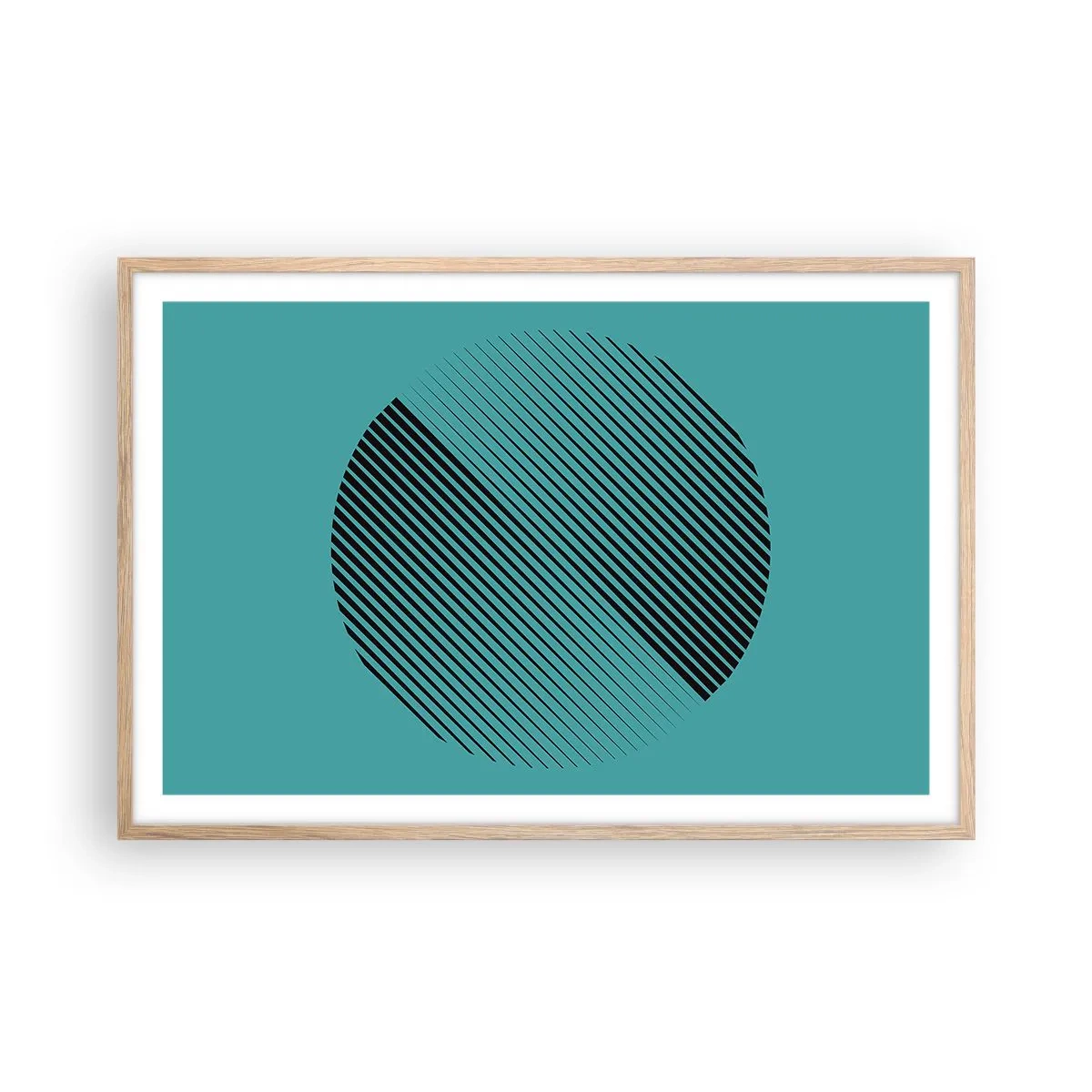Plakát v rámu světlý dub - Kruh – geometrická variace - 91x61 cm