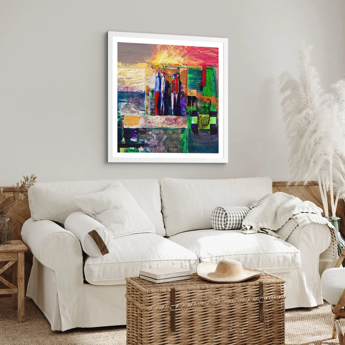 Plakát v bílém rámu - Vztahy a emoce - 30x30 cm