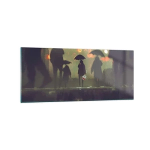 Obraz na skle - Z perspektivy kapky deště - 120x50 cm