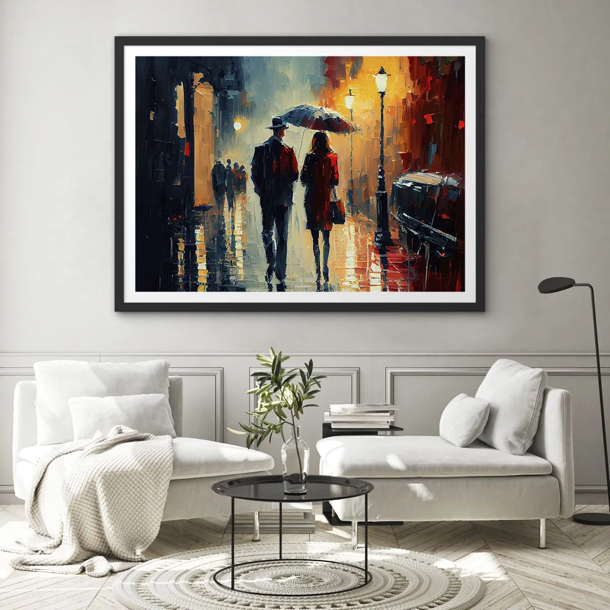 Plakát v černém rámu - Městská love story - 100x70 cm