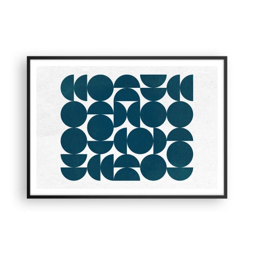 Plakát v černém rámu - Kruhy a půlkruhy - 100x70 cm