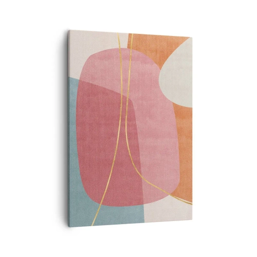 Obraz na plátně - Pastelová kompozice se zlatou nití - 50x70 cm