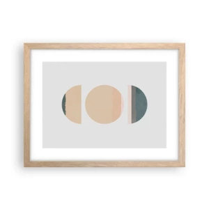 Plakát v rámu světlý dub - Kruh za kruhem - 40x30 cm