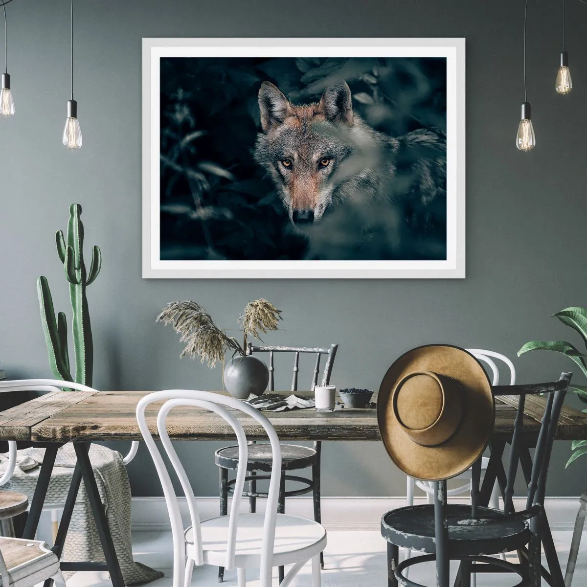 Plakát v bílém rámu - Predátor - 100x70 cm