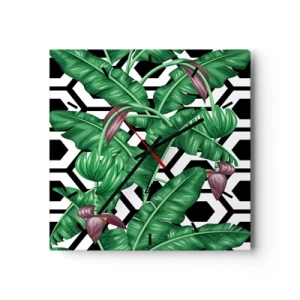 Nástěnné hodiny - Symetrická kompozice z přírody - 30x30 cm