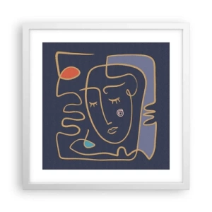 Plakát v bílém rámu - V zádumčivosti - 40x40 cm