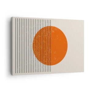 Obraz na plátně - Minimalistické slunce s geometrickými liniemi - 70x50cm - Vždy slunce - Moderní nástěnná dekorace do obývacího pokoje a ložnice ARTTOR