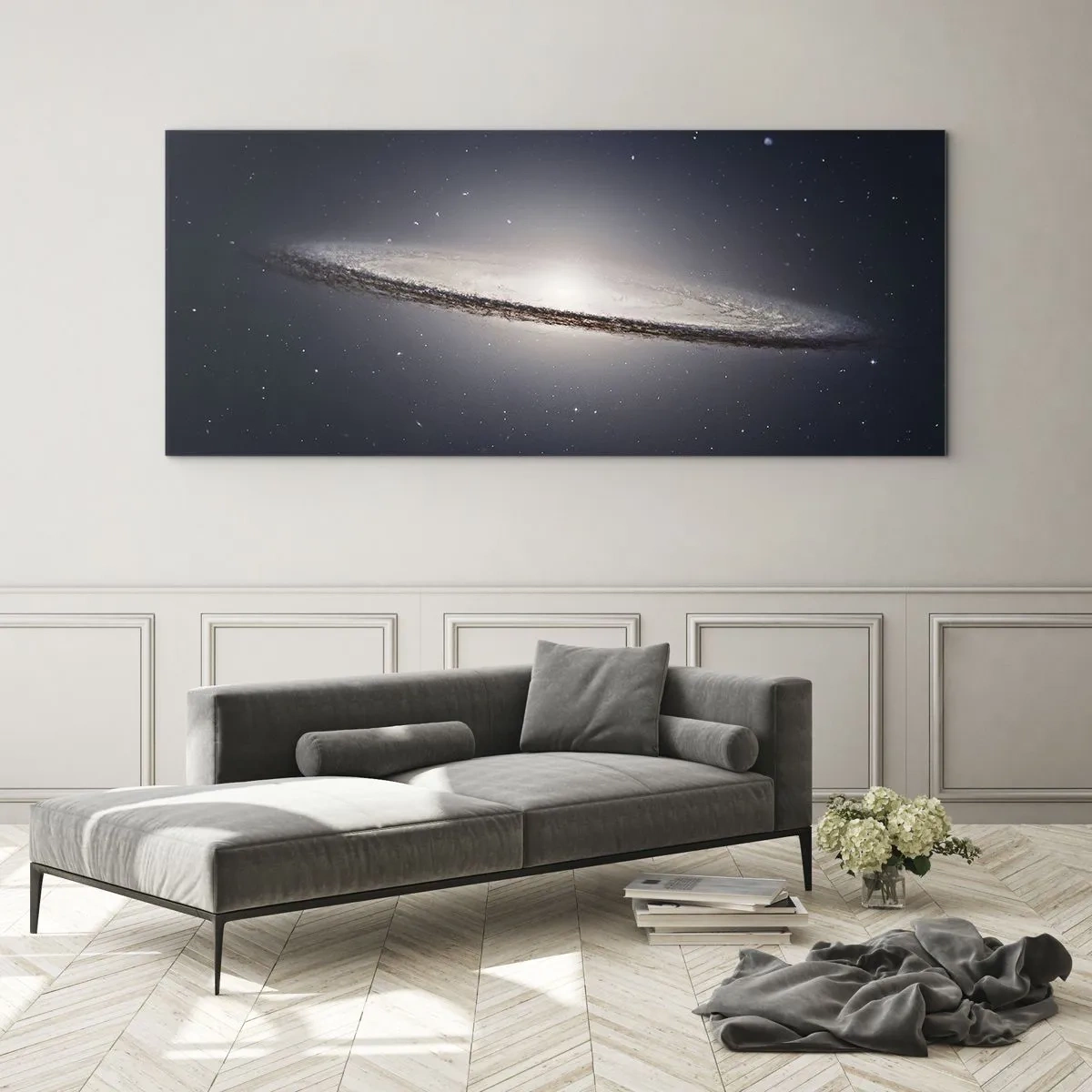 Obraz na skle - Kdysi dávno, v jedné vzdálené galaxii… - 100x40 cm