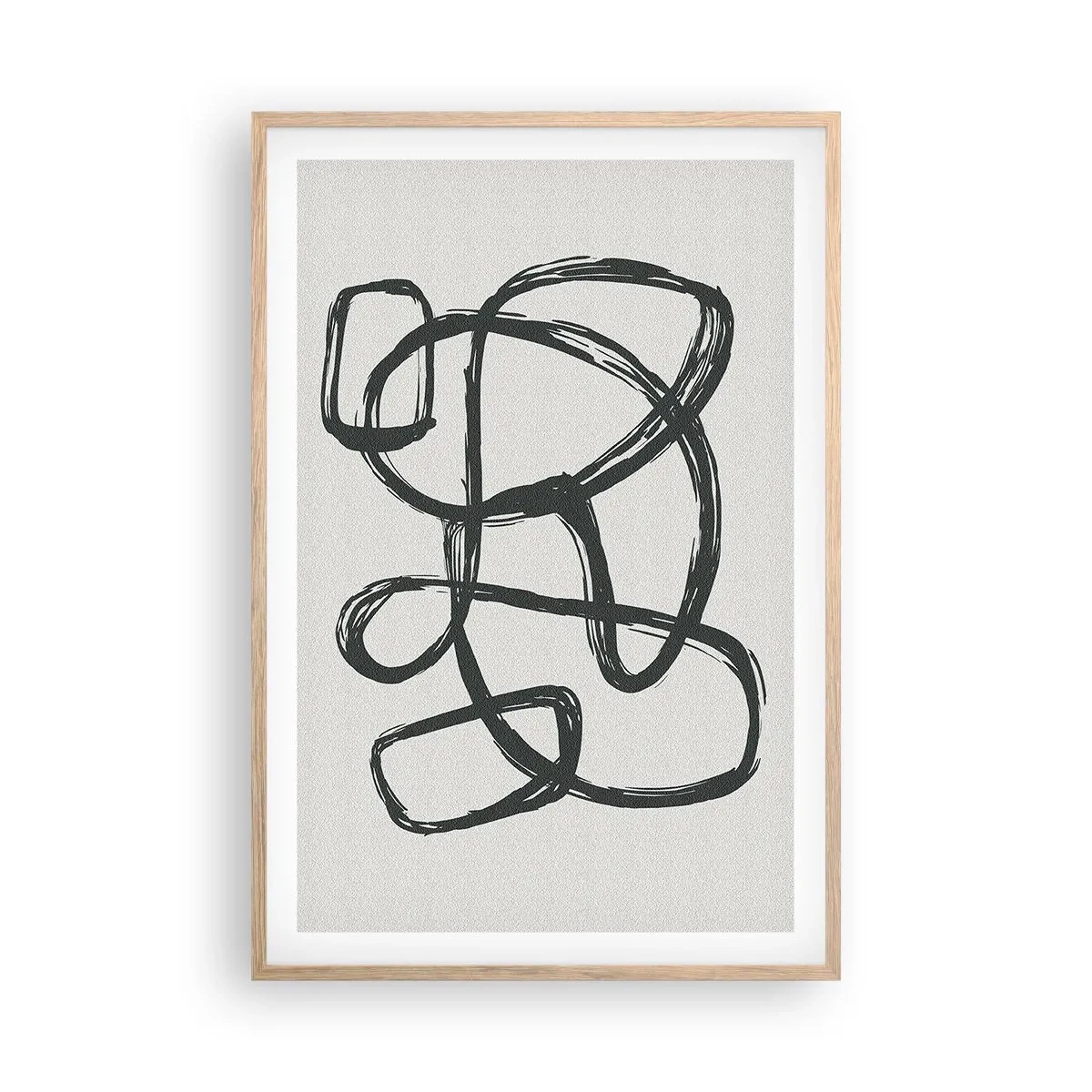 Plakát v rámu světlý dub - Abstrakce ve smyčce - 61x91 cm