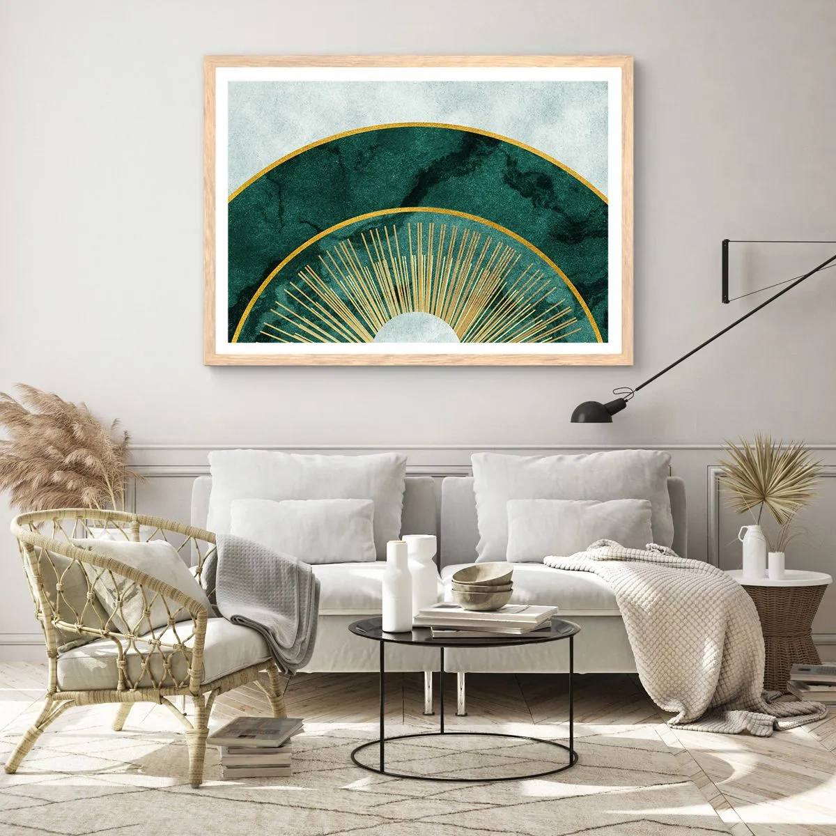 Plakát v rámu světlý dub - Jiná sluneční soustava - 100x70 cm