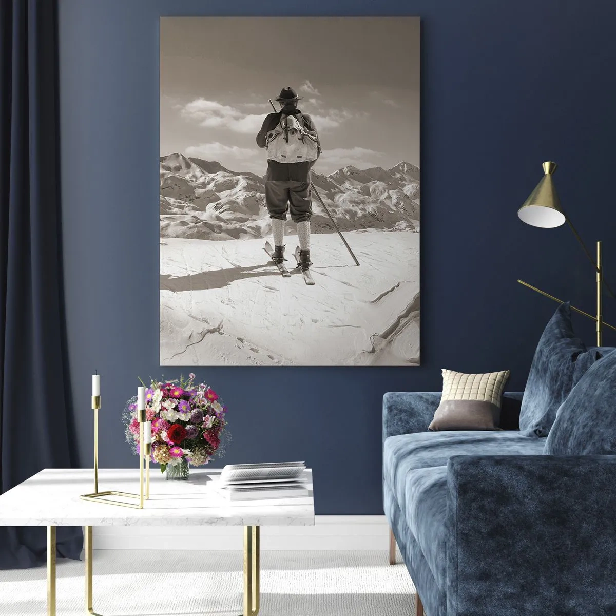 Obraz na skle - Stejné hory - 70x100 cm