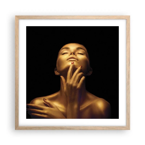 Plakát v rámu světlý dub - Jako zlaté hedvábí - 50x50 cm