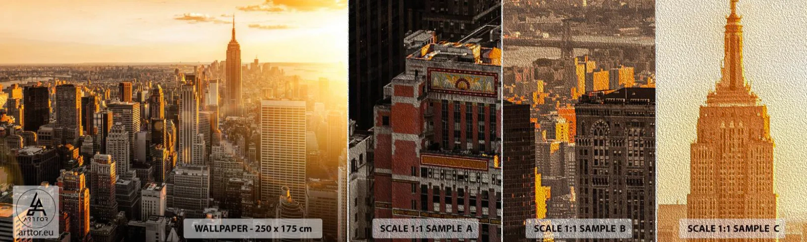 Vzor Fototapety Premium Sand - Růst na slunci - Město, New York, Architektura - 100x30 cm