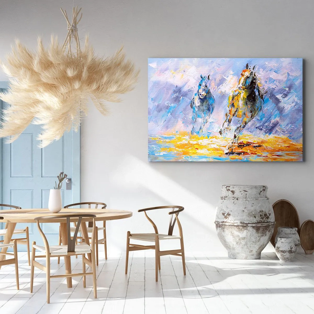 Obraz na plátně - Cválající skrze září - 100x70 cm