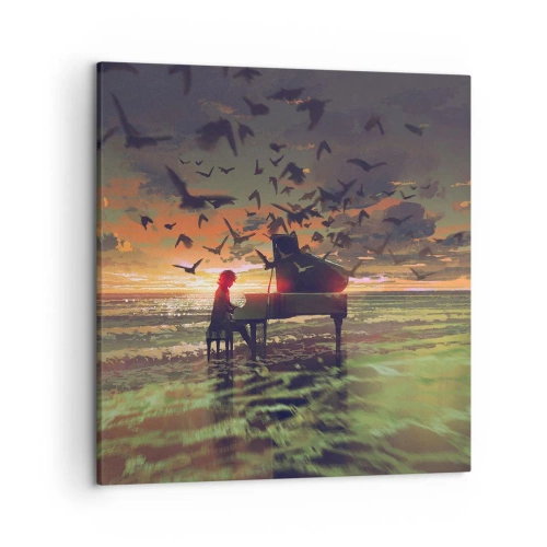 Obraz na plátně - Koncert na piano a vlny - 50x50 cm