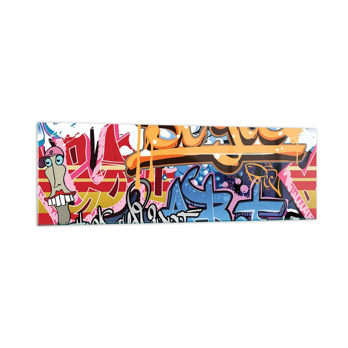 Obraz na skle - Nástěnné malby, nástěnné malby, nástěnné malby… - 160x50 cm