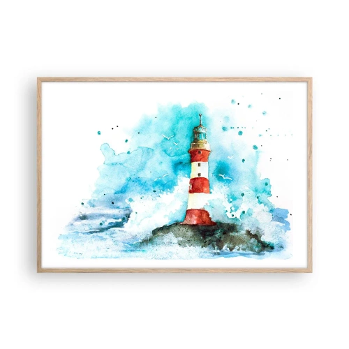 Plakát v rámu světlý dub - Jednota živlů - 100x70 cm