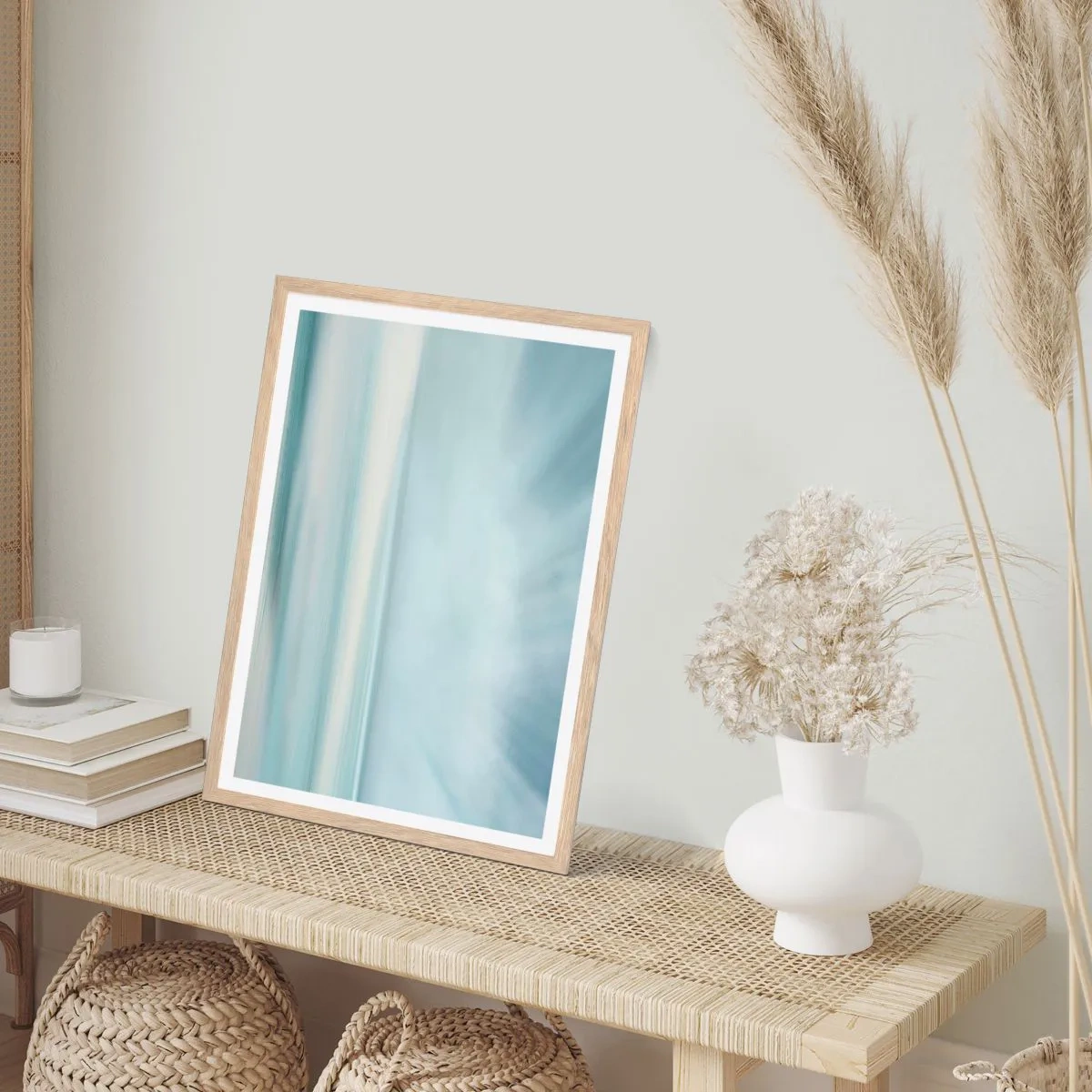 Plakát v rámu světlý dub - Klid až kam oko sahá - 40x50 cm