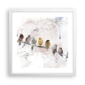 Plakát v bílém rámu - Okřídlené setkání - 40x40 cm