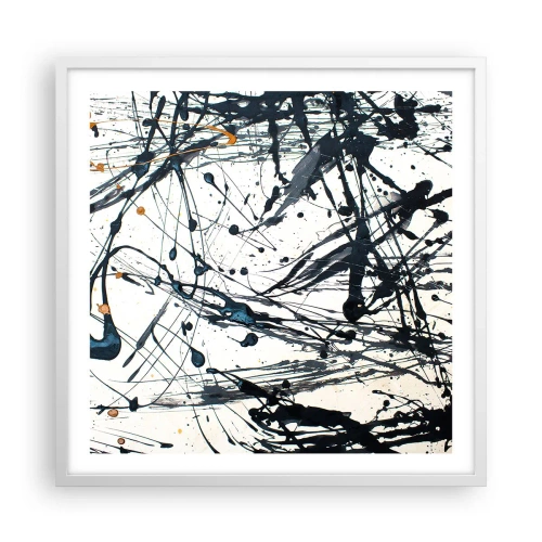 Plakát v bílém rámu - Expresionistická abstrakce - 60x60 cm