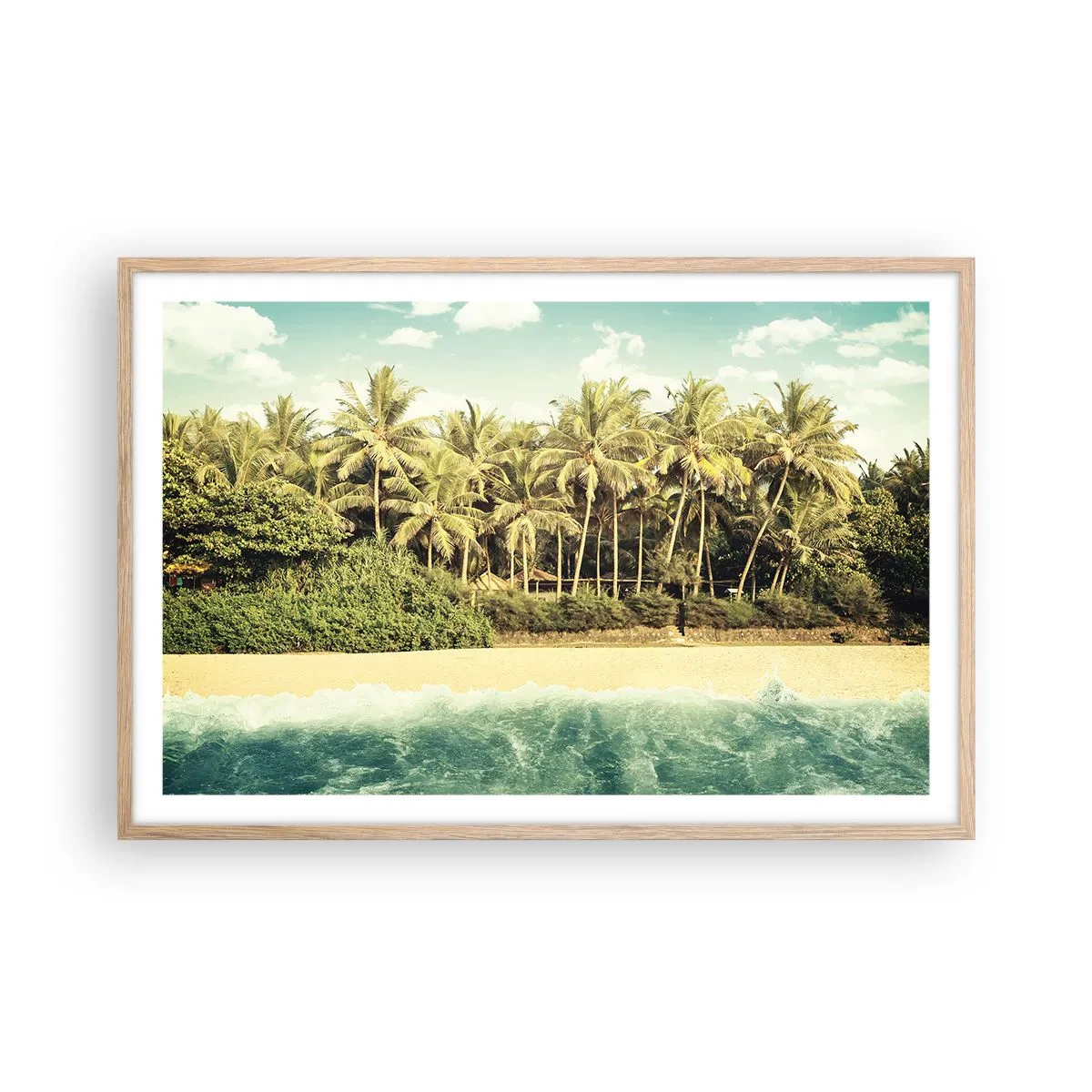 Plakát v rámu světlý dub - Co třeba tady? - 91x61 cm