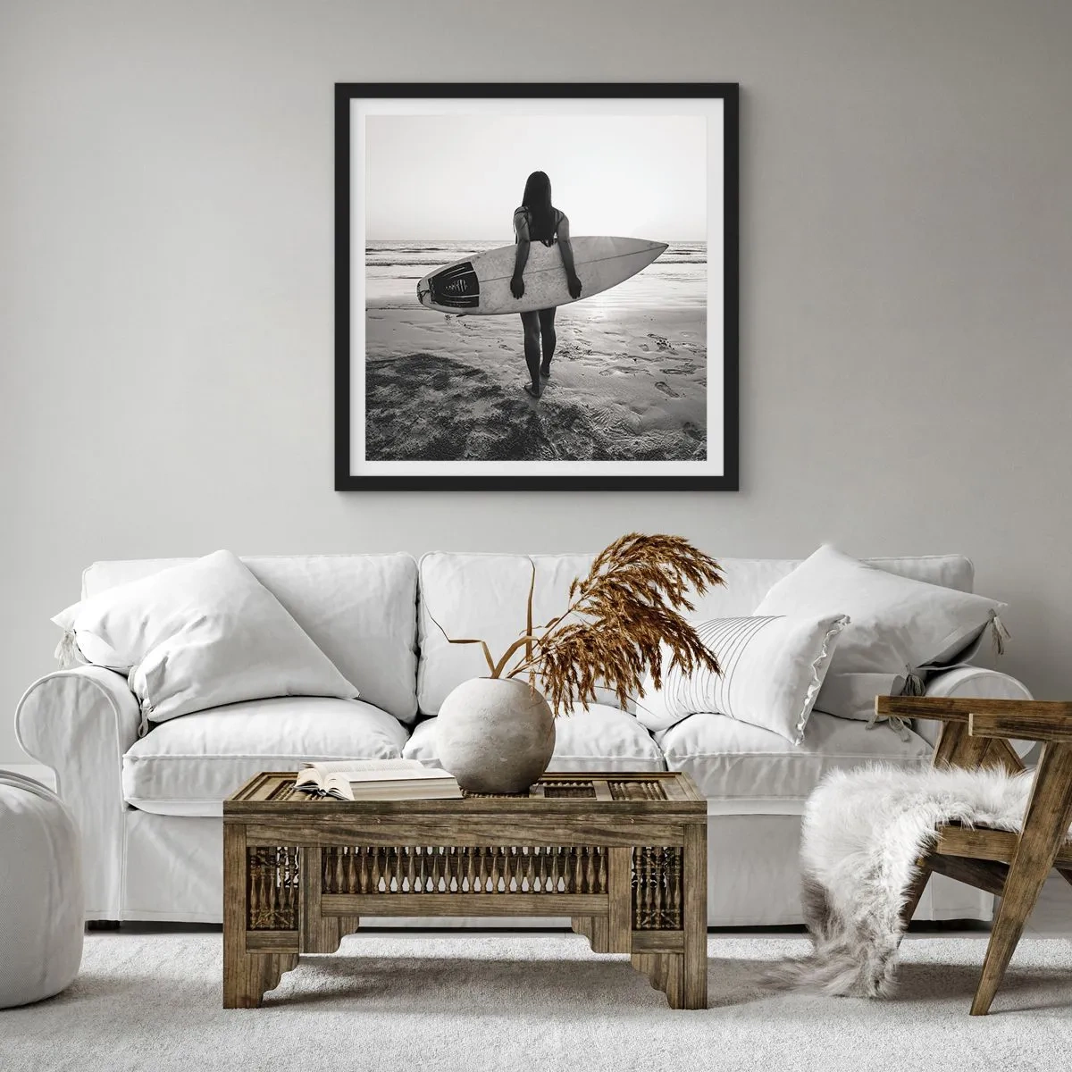 Plakát v černém rámu - Dcera mořské vlny - 40x40 cm
