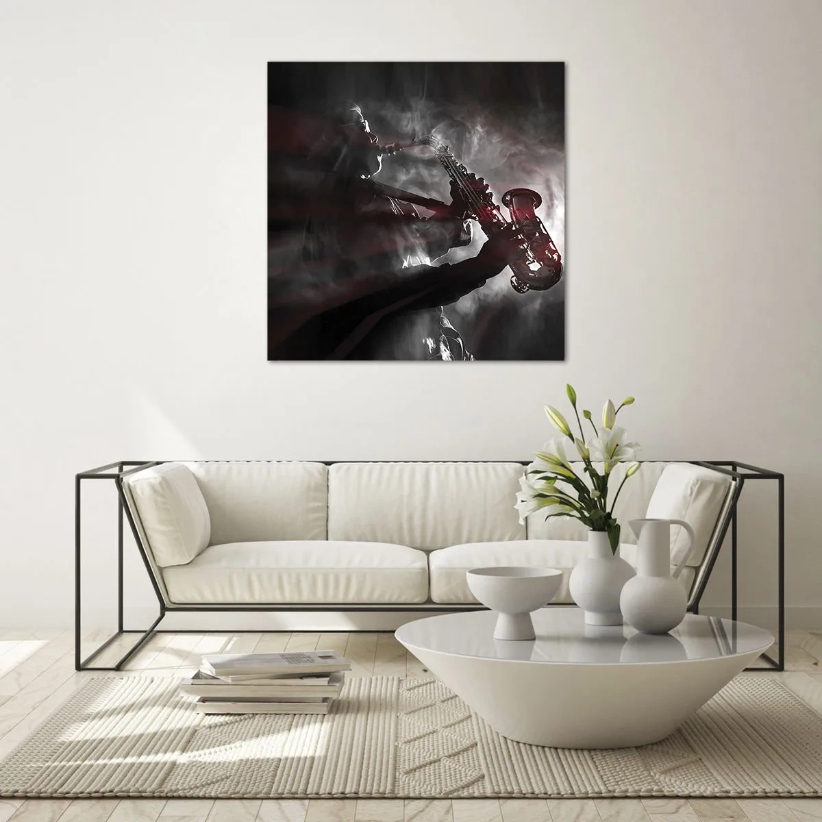 Obraz na skle - V oparu jazzu - 70x70 cm