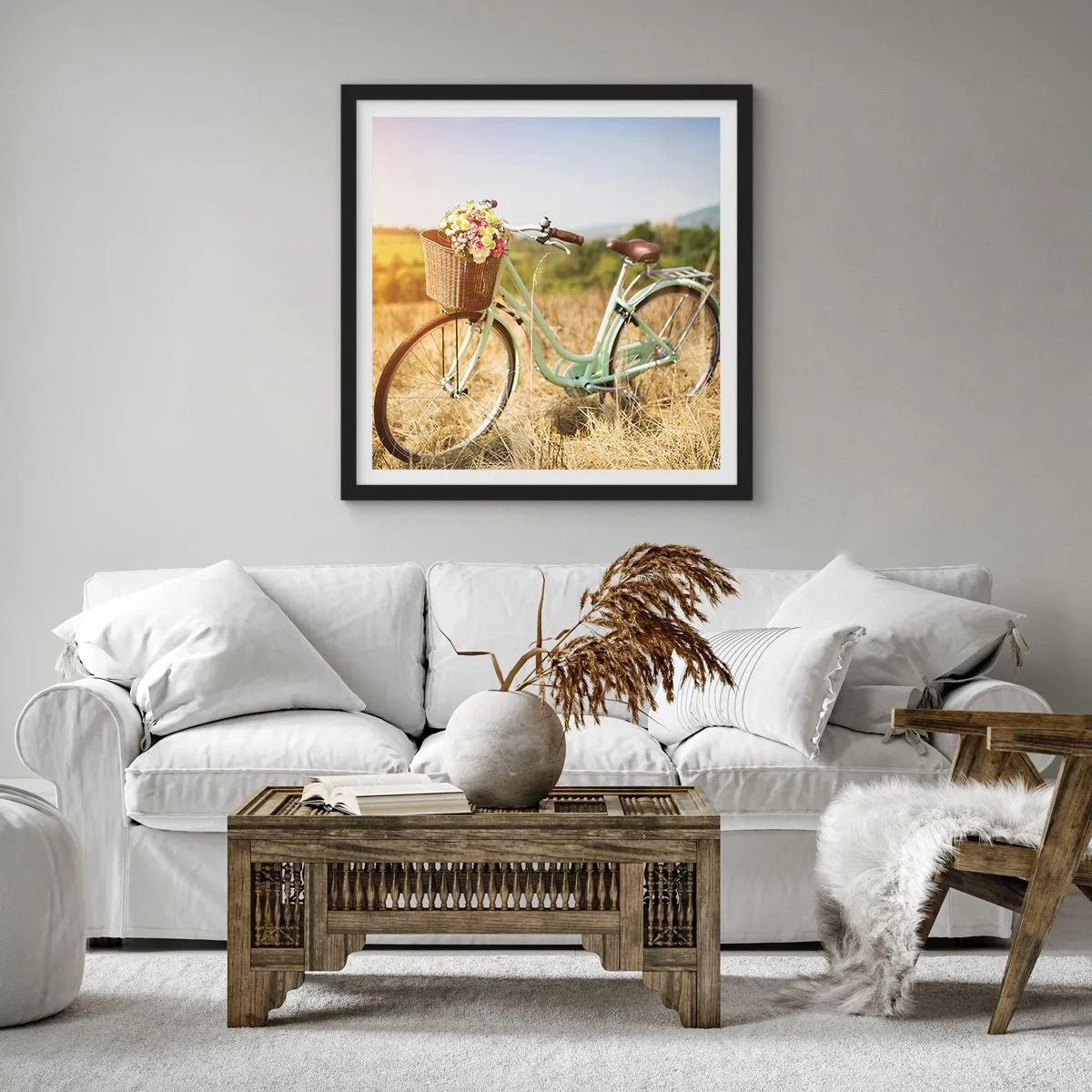 Plakát v černém rámu - Chvíli tu zůstanu - 40x40 cm