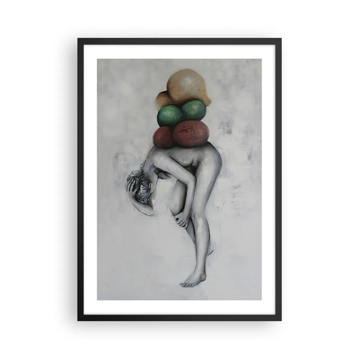 Plakát v černém rámu - Břemeno života - 50x70cm - Břemeno života - Moderní nástěnná dekorace do obývacího pokoje a ložnice ARTTOR
