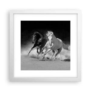 Plakát v bílém rámu - Cval svobody - 30x30 cm