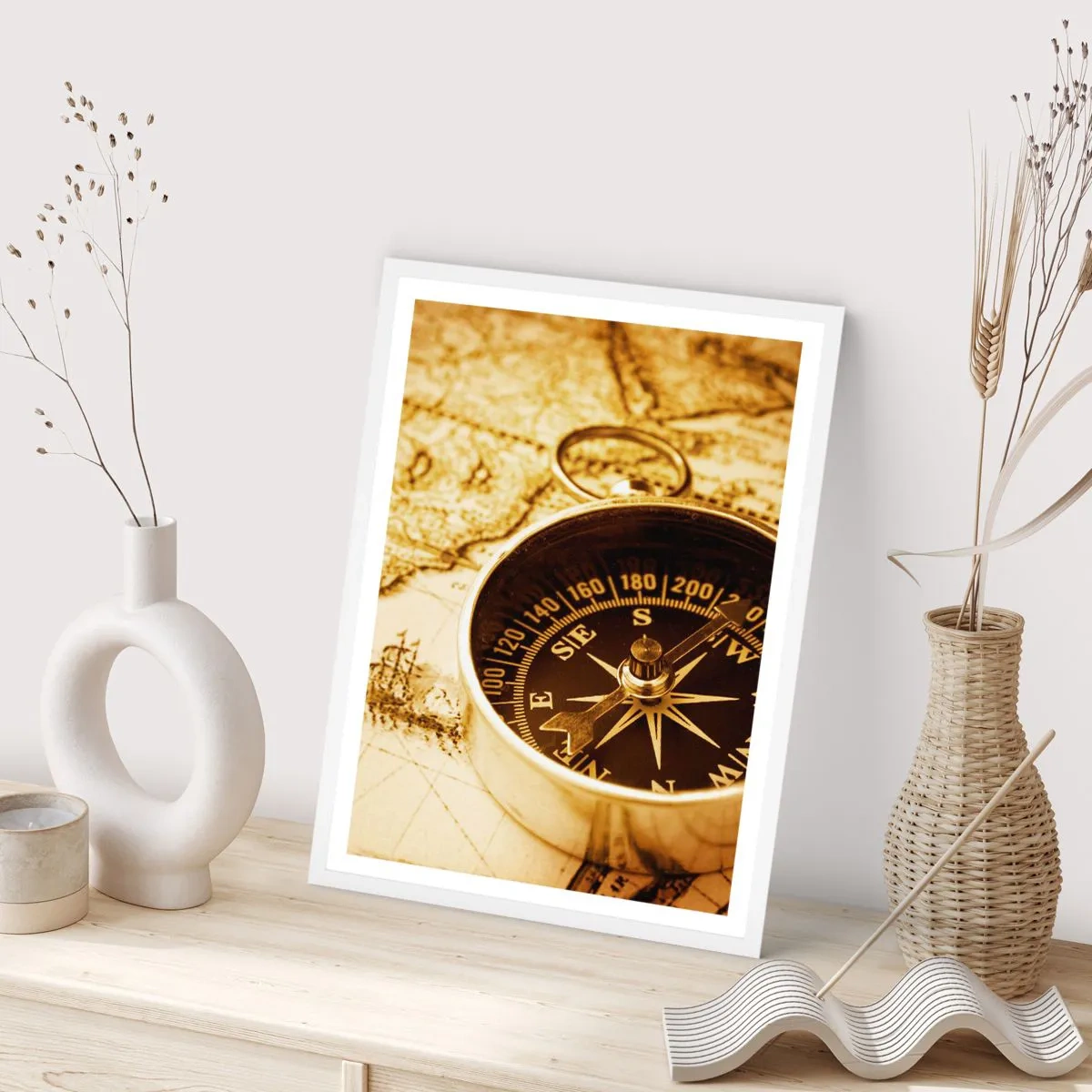 Plakát v bílém rámu - Na východ nebo na západ? - 50x70 cm