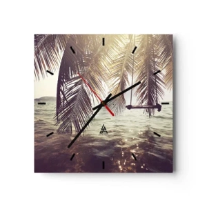 Nástěnné hodiny - Houpat se libovolně v oblacích - 40x40 cm