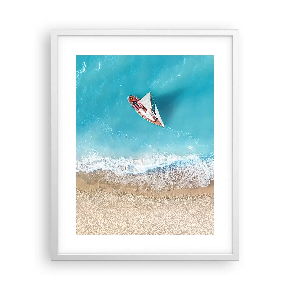 Plakát v bílém rámu - Na hranici modré a zlaté - 40x50 cm